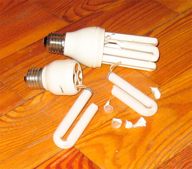 энергосберегающие лампы разбилась что делать